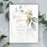 Budget Eucalyptus Gold Greenery Vrijgezellenfeest<br><div class="desc">Unieke goudgeometrische omlijsting in eucalyptusbladeren en takken maakt een verbluffende vrijgezellenfeest bekend. Paren goed met de meeste eucalyptusbenodigdheden voor de bruiloft. Eenvoudig aangepast met uw persoonlijke keuze.</div>