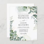 BUDGET Eucalyptus Gold Greenery Weddenschap (Voorkant / Achterkant)