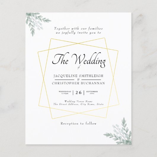 Budget Eucalyptus Gold Lijst Weddenschap Flyer (Voorkant)