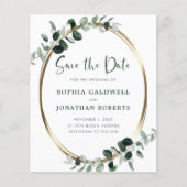 Budget Eucalyptus Gold Metallic Save the Date (Voorkant)