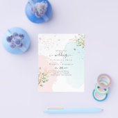 BUDGET Eucalyptus Goud Roze Blauwe Bladeren Bruilo Flyer (Enkel)