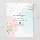 BUDGET Eucalyptus Goud Roze Blauwe Bladeren Bruilo Flyer (Voorkant)