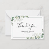 BUDGET Eucalyptus Green Foliage Weddenschap Hartel Notitiekaartje (Voorkant)