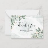 BUDGET Eucalyptus Green Foliage Weddenschap Hartel Notitiekaartje (Voorkant)