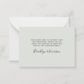 BUDGET Eucalyptus Green Foliage Weddenschap Hartel Notitiekaartje (Achterkant)