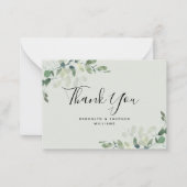 BUDGET Eucalyptus Green Foliage Weddenschap Hartel Notitiekaartje (Voorkant)