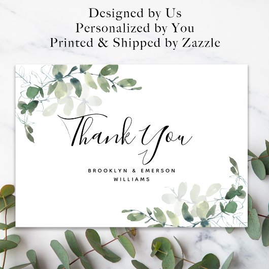 BUDGET Eucalyptus Green Foliage Weddenschap Hartel Notitiekaartje