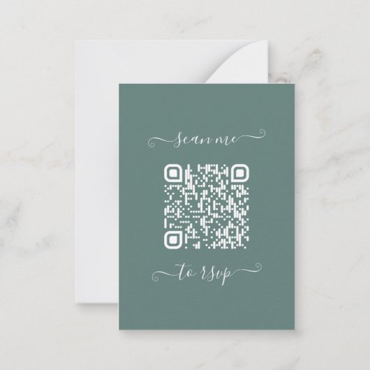 Budget Eucalyptus Green QR Code Weddenschap Notitiekaartje (Achterkant)