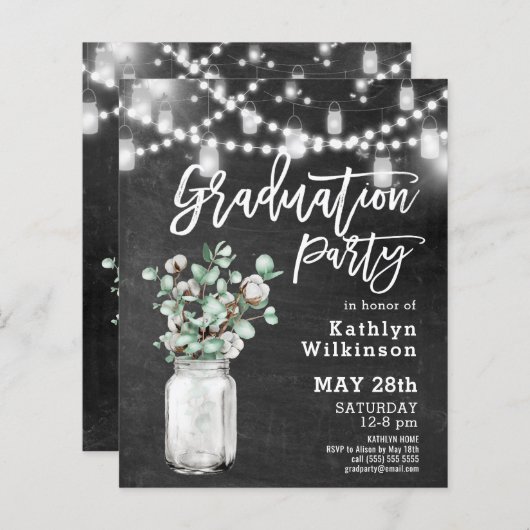 BUDGET Eucalyptus Greenery AFSTUDEERDER Party - Ui (Voorkant / Achterkant)