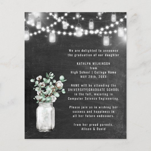 BUDGET Eucalyptus Greenery AFSTUDEERDER Party - Ui (Achterkant)