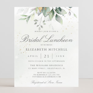 Budget Eucalyptus Greenery Bridal Luncheon Invite
