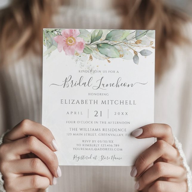 Budget Eucalyptus Greenery Bridal Luncheon Invite (Creator heeft geüpload)