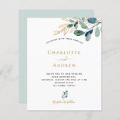 Budget eucalyptus greenery bruiloft uitnodiging (Voorkant / Achterkant)