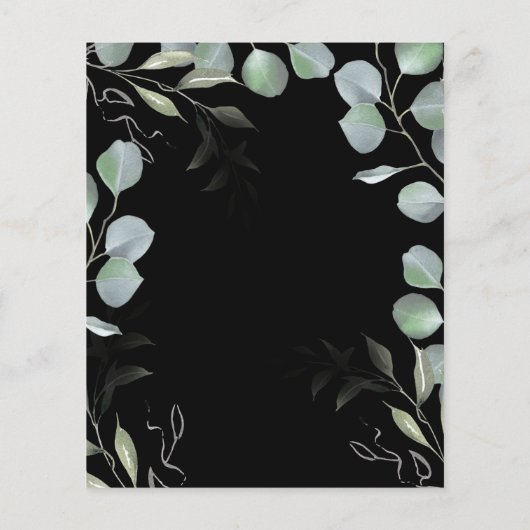 Budget eucalyptus greenery bruiloft uitnodiging (Achterkant)