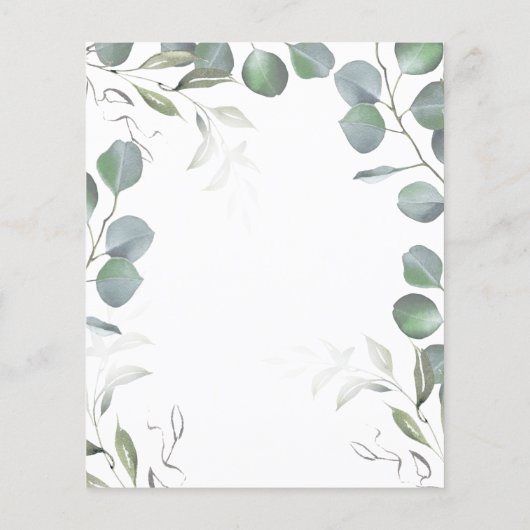 Budget eucalyptus greenery bruiloft uitnodiging flyer (Achterkant)
