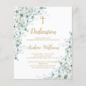 Budget Eucalyptus Greenery Dedication Invitation (Voorkant)
