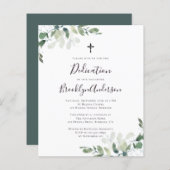 Budget Eucalyptus Greenery Dedication Invitation (Voorkant / Achterkant)