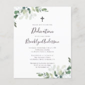 Budget Eucalyptus Greenery Dedication Invitation (Voorkant)