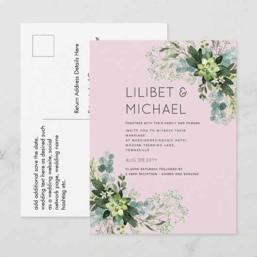 BUDGET Eucalyptus Greenery Foliage Weddenschap Briefkaart (Voorkant / Achterkant)