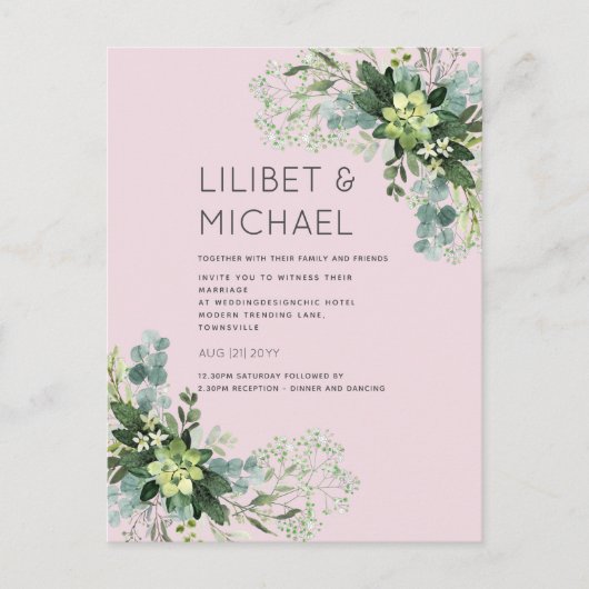 BUDGET Eucalyptus Greenery Foliage Weddenschap Briefkaart (Voorkant)