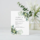 BUDGET Eucalyptus Greenery Foliage Weddenschap Briefkaart (Staand voorkant)