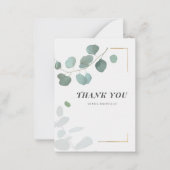 Budget Eucalyptus Greenery Gold Lijst Hartelijk da Notitiekaartje (Voorkant)