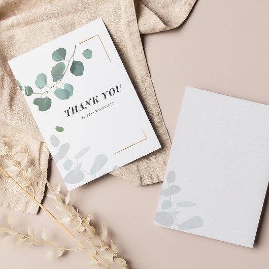 Budget Eucalyptus Greenery Gold Lijst Hartelijk da Notitiekaartje