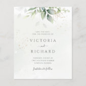 Budget Eucalyptus Greenery Gold sparen de datum (Voorkant)