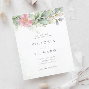 Budget Eucalyptus Greenery Gold sparen de datum