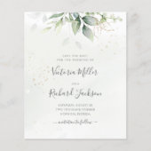 Budget Eucalyptus Greenery Gold sparen de datum (Voorkant)