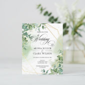 BUDGET Eucalyptus Greenery Gold Weddenschap (Staand voorkant)