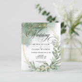 BUDGET Eucalyptus Greenery Gold Weddenschap (Staand voorkant)