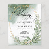 BUDGET Eucalyptus Greenery Gold Weddenschap (Voorkant)