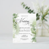 BUDGET Eucalyptus Greenery Gold Weddenschap (Staand voorkant)