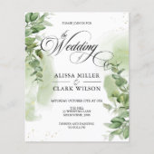 BUDGET Eucalyptus Greenery Gold Weddenschap (Voorkant)