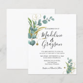 BUDGET Eucalyptus Greenery Gold Weddenschap (Voorkant / Achterkant)