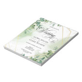 BUDGET Eucalyptus Greenery Gold Weddenschap Notitieblok (Linkerzijde)