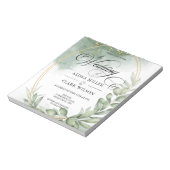 BUDGET Eucalyptus Greenery Gold Weddenschap Notitieblok (Linkerzijde)