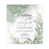 BUDGET Eucalyptus Greenery Gold Weddenschap Notitieblok (Voorkant)