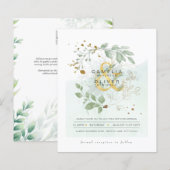 BUDGET Eucalyptus Greenery Gold Wedding QR CODE IN (Voorkant / Achterkant)