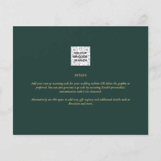 BUDGET Eucalyptus Greenery Gold Wedding QR CODE IN Flyer (Achterkant)