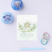 BUDGET Eucalyptus Greenery Gold Wedding QR CODE IN Flyer (Enkel)
