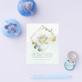 BUDGET Eucalyptus Greenery Gold Wedding QR CODE IN Flyer (Enkel)