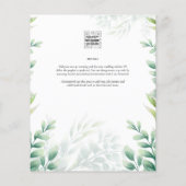 BUDGET Eucalyptus Greenery Gold Wedding QR CODE IN Flyer (Achterkant)