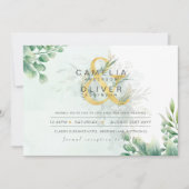 BUDGET Eucalyptus Greenery Gold Wedding QR CODE IN Kaart (Voorkant)