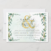 BUDGET Eucalyptus Greenery Gold Wedding QR CODE IN Kaart (Voorkant)