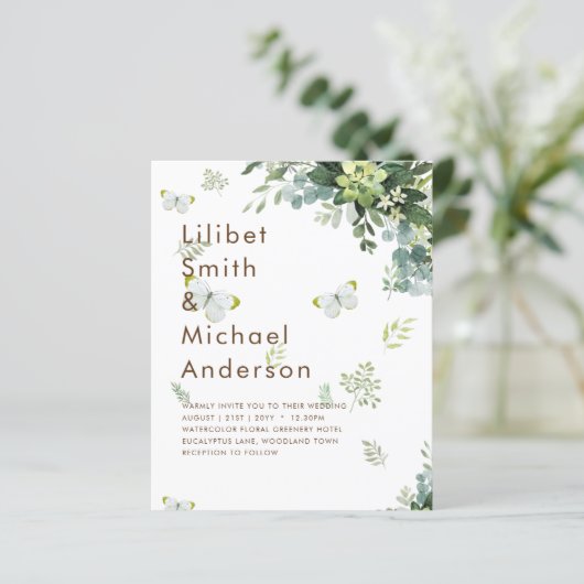 BUDGET Eucalyptus Greenery Leaf Botanical Wedding (Staand voorkant)