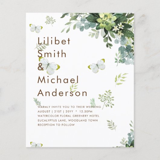 BUDGET Eucalyptus Greenery Leaf Botanical Wedding (Voorkant)