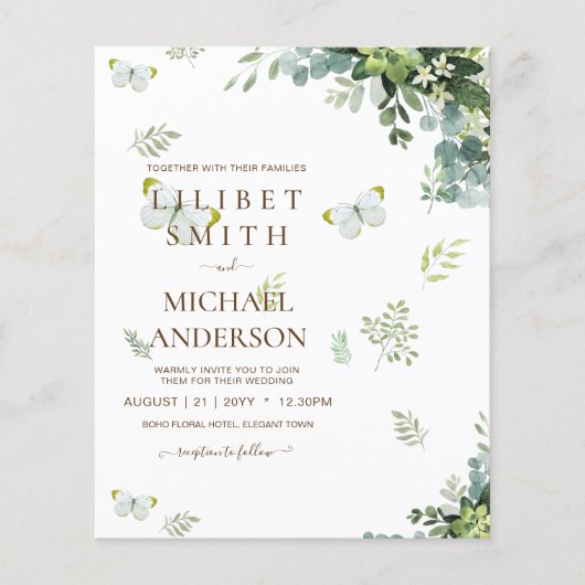 BUDGET Eucalyptus Greenery Leaf Botanical Wedding (Voorkant)