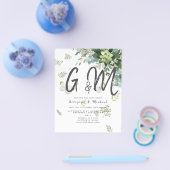 BUDGET Eucalyptus Greenery Leaf Botanical Wedding Flyer (Enkel)